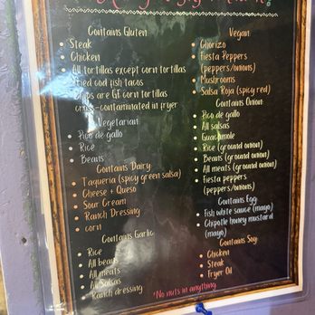 Baja Burrito - Why do chicken and steak need gluten? New allergen menu. - Mexican Near Me - Nashville, Tennessee Baja Burrito - Why do chicken and steak need gluten? New allergen menu. - Mexican Near Me - Nashville, Tennessee