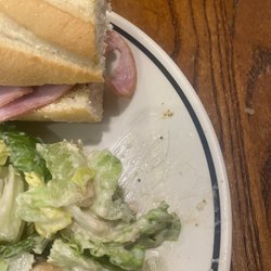 Corner Bakery Cafe - Carved Ham & Swiss with Caesar Salad with a hair on the side