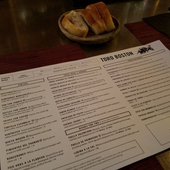 Toro - menu - Tapas Bars Near Me - Boston, Massachusetts