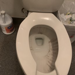 a dirty toilet with the seat up a dirty toilet with the seat up
