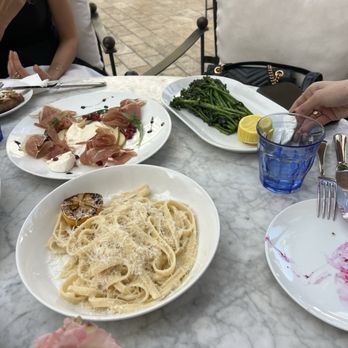 Cara Restaurant - lemon pasta, prosciutto and burrata, brocolini - New American Near Me - Los Angeles, California