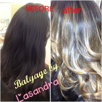 Hair by LaSandra - my balyage ombre highlights before and after - Hair Stylists Near Me Hair by LaSandra - my balyage ombre highlights before and after - Hair Stylists Near Me