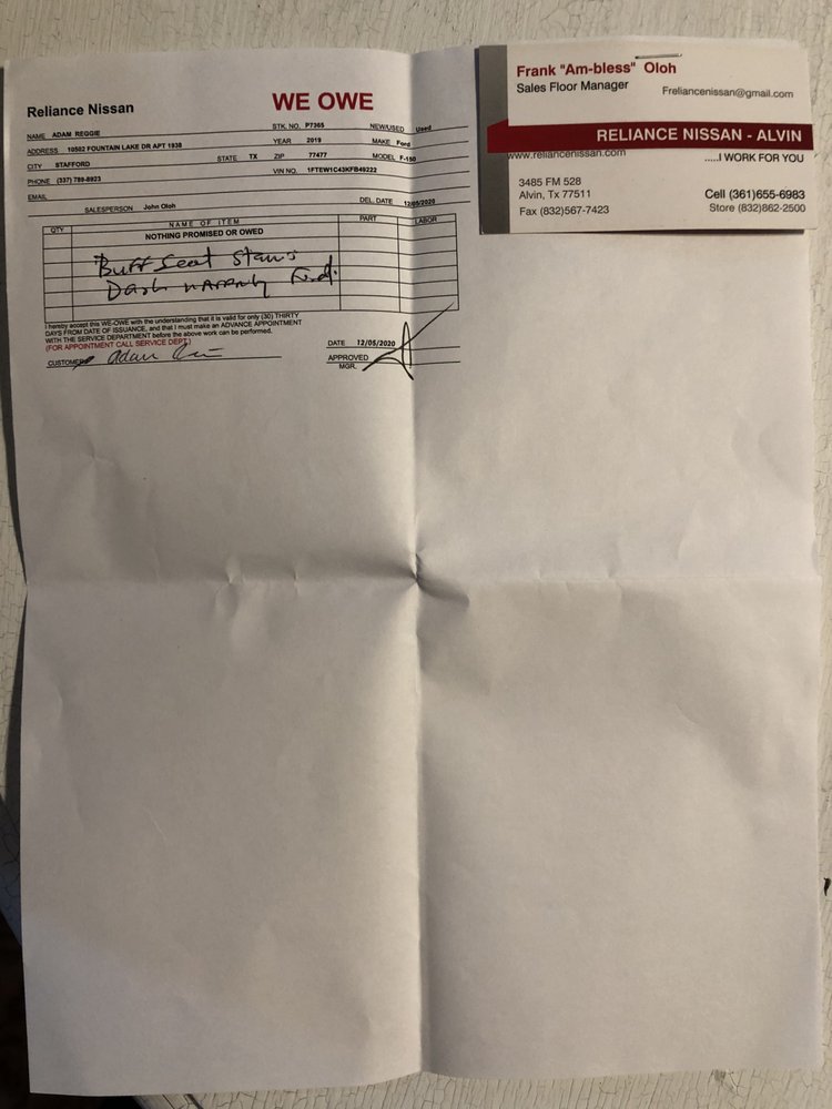 RELIANCE NISSAN Updated June 2024 17 Photos & 37 Reviews 3485 Fm