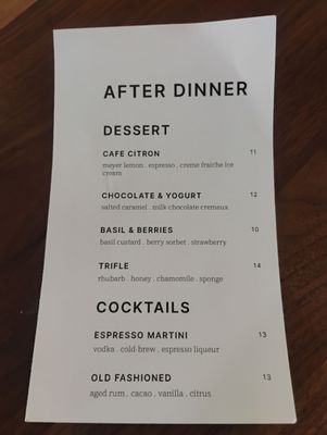 Menu photo 1 Fairbanks Lewiston, NY
