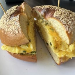 Egg & Cheese on Salt Bagel