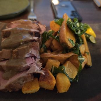 Oystercatcher - Pork tenderloin with harvest vegetables - American Near Me - Coupeville, Washington Oystercatcher - Pork tenderloin with harvest vegetables - American Near Me - Coupeville, Washington