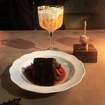 Bourbon Steak - Celebration cone // basque cheesecake // shaved ice - Steakhouses Near Me - New York, New York Bourbon Steak - Celebration cone // basque cheesecake // shaved ice - Steakhouses Near Me - New York, New York