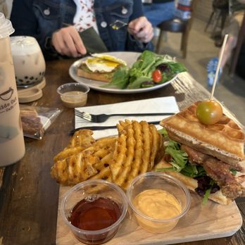 Hide Out Cafe - Chicken Waffle Sandwich / Avocado Toast - Cafes Near Me - Rowland Heights, California
