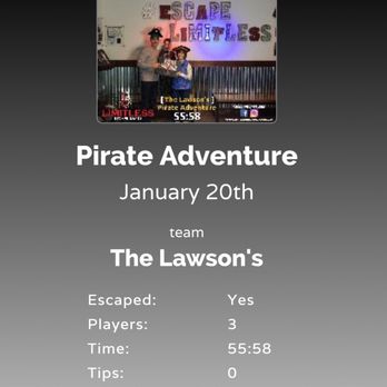 Limitless Escape Games - Final picture from the Pirate Adventure - Escape Games Near Me - Livermore, California