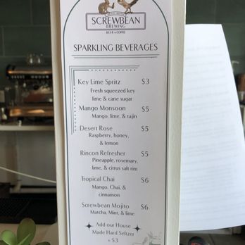 Screwbean Brewing - Menu - Coffee & Tea Near Me - Tucson, Arizona