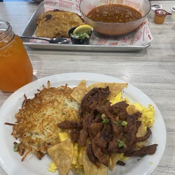 Loaded Cafe - Birria and Steak chilaquiles! - Breakfast & Brunch Near Me - Gardena, California