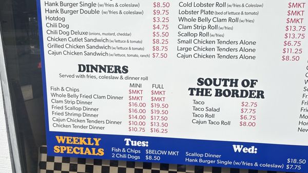Menu photo 1 Hank's Dairy Bar Plainfield, CT