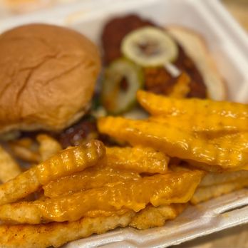 Cosmic Roosters - a hamburger and fries - Sandwiches Near Me - Rancho Cordova, California
