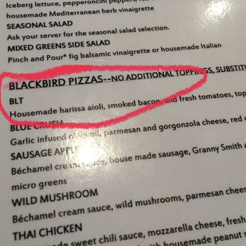 Blackbird Woodfire - Menu 2 - Pizza Near Me - Fargo, North Dakota Blackbird Woodfire - Menu 2 - Pizza Near Me - Fargo, North Dakota