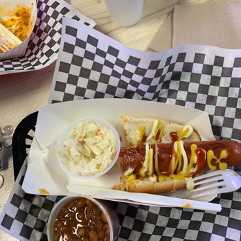 Shore Dogs Grill - The Frank Footer with sides, forgot to take picture, was hungry. DELICIOUS!!!!!!!!!!! - Hot Dogs Near Me - Panama City Beach, Florida Shore Dogs Grill - The Frank Footer with sides, forgot to take picture, was hungry. DELICIOUS!!!!!!!!!!! - Hot Dogs Near Me - Panama City Beach, Florida