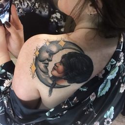 The healed finished product of my old moon coverup.