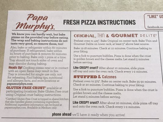Menu photo 4 Papa Murphy's Take N Bake Fairbanks, AK Menu photo 4 Papa Murphy's Take N Bake Fairbanks, AK