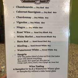 Watertower Winery - Wine list 2019