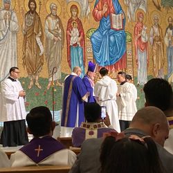 Saint Pius V Catholic Church - New mural gets blessed by Bishop Vann