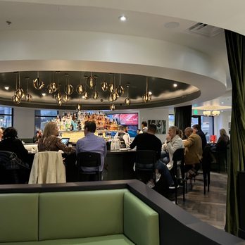 Echo & Rig - Bar area.  I love the design and color choices.  Wish they were more abound - Steakhouses Near Me - Henderson, Nevada