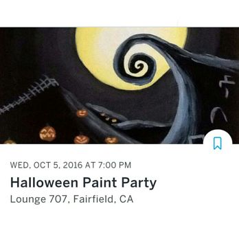 707 Cocktail Bar - Oct 5th 2016 This is Halloween Paint Party. 21 and over

http://www.eventbrite.com/e/halloween-paint-party-tickets-27245248271?aff=Yelp - Bars Near Me - Fairfield, California