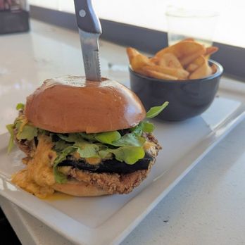 Clutch and Coffee - Chile relleno fried chicken sandwich - Coffee & Tea Near Me - Torrance, California
