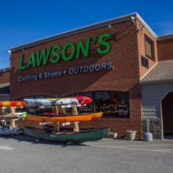 Lawson's Outdoors - This is the front of the store where they have canoes, kayaks, and gun safes.