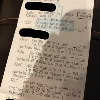 AT&T Store - Lady who helped us said she looked up our past receipt & we didn't receive a discount on an accessory last time. Found the receipt—WE DID. - Mobile Phones Near Me - Southlake, Texas AT&T Store - Lady who helped us said she looked up our past receipt & we didn't receive a discount on an accessory last time. Found the receipt—WE DID. - Mobile Phones Near Me - Southlake, Texas