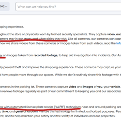 Lowe's Home Improvement - Lowe's privacy policy snipit from their website.