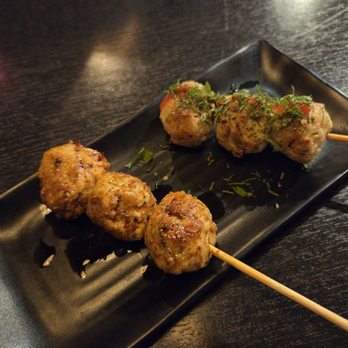 Izakaya Shun - Left: Tsukune w/ Tare ($2.80). Right: Tsukune w/ Ume Shiso ($2.80). - Izakaya Near Me - Paradise, Nevada Izakaya Shun - Left: Tsukune w/ Tare ($2.80). Right: Tsukune w/ Ume Shiso ($2.80). - Izakaya Near Me - Paradise, Nevada