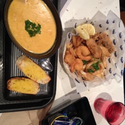 Fisherman basket and seafood chowder