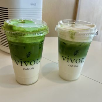 Vivot Craft Cafe - Pandan and regular with cloud - Bubble Tea Near Me - Fullerton, California Vivot Craft Cafe - Pandan and regular with cloud - Bubble Tea Near Me - Fullerton, California
