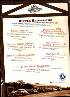 Menu photo 8 Mrs. Knott’s Chicken Dinner Restaurant Buena Park, CA Menu photo 8 Mrs. Knott’s Chicken Dinner Restaurant Buena Park, CA