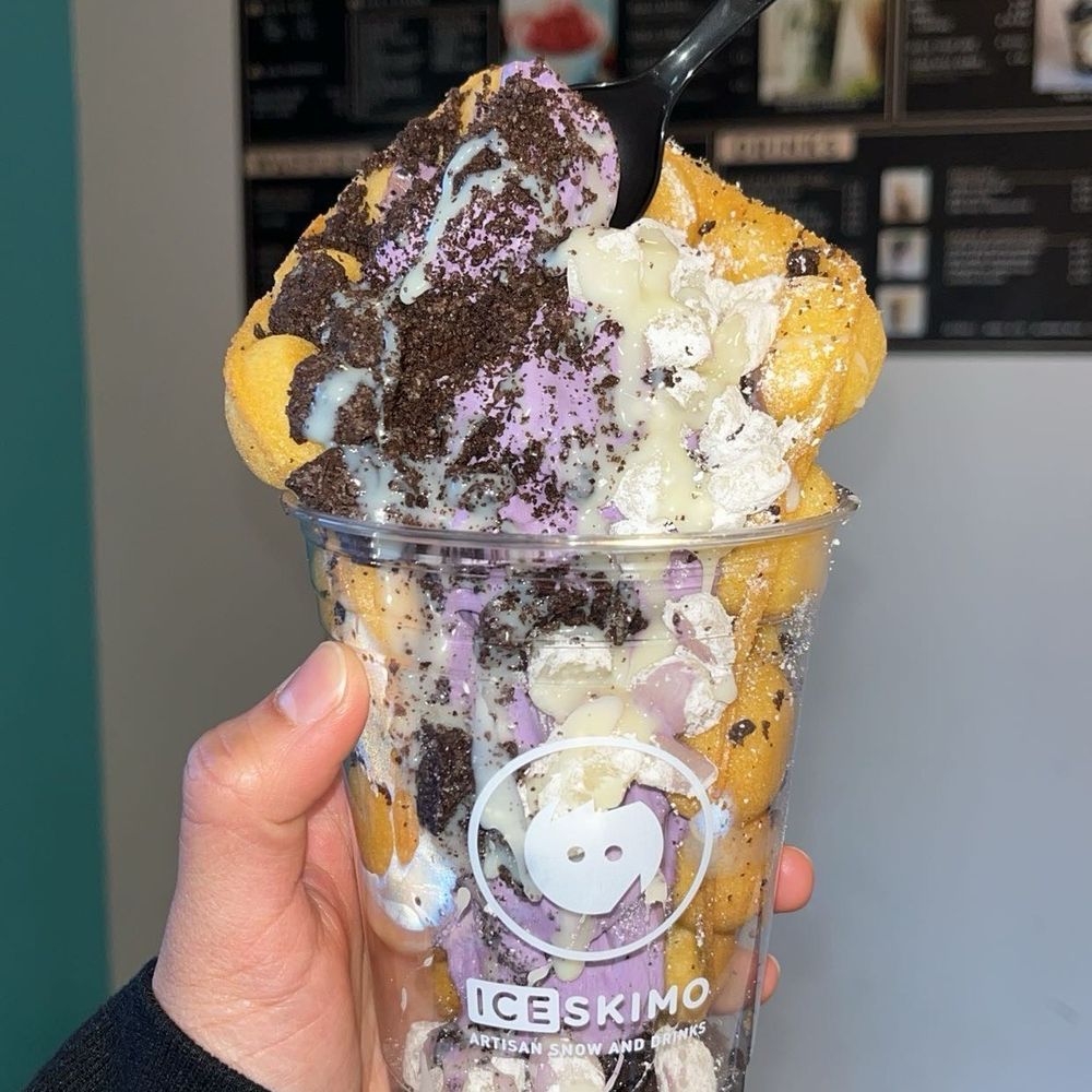 Ube mochi waffle Ube mochi waffle
