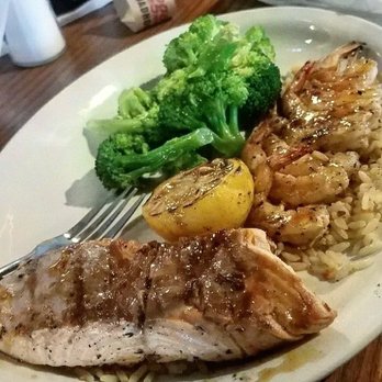 Logan's Roadhouse - Salmon, shrimp, rice, and steamed broccoli.. Very good meal! Highly recommend. - Steakhouses Near Me - Bristol, Virginia Logan's Roadhouse - Salmon, shrimp, rice, and steamed broccoli.. Very good meal! Highly recommend. - Steakhouses Near Me - Bristol, Virginia