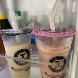Strawberry raspberry mango black milk tea right