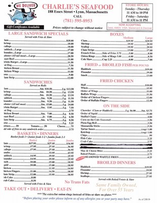 Menu photo 3 Charlie's Seafood Lynn, MA Menu photo 3 Charlie's Seafood Lynn, MA