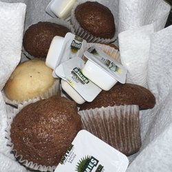 Kiss the Cook Restaurant - 1'23 - they're free baskets of mini muffins when you order a meal