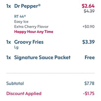 Sonic Drive-In - Receipt showing a large order of Groovy Fries was purchased. - Fast Food Near Me - Lampasas, Texas Sonic Drive-In - Receipt showing a large order of Groovy Fries was purchased. - Fast Food Near Me - Lampasas, Texas