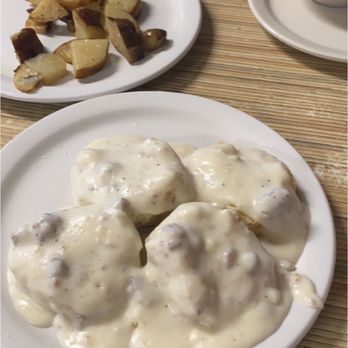 Lillie Maes Place - Biscuits and Gravy, fried apples, potatoes, ham egg and cheese sandwich - American Near Me - Chattanooga, Tennessee