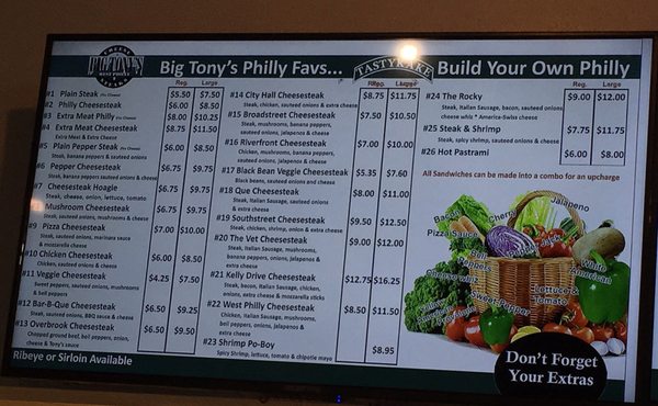 Menu photo 2 Big Tony's West Philly Cheesesteak Allen, TX