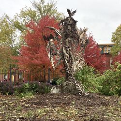 Pontiac Square Park - The real masterpiece is behind the modern "art."