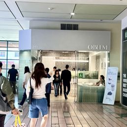 Outside in the mall.  On the 2nd floor