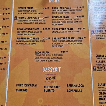Frida's Hawaii - Frida's menu as of Feb 2026 - birria, tacos, dessert - Tacos Near Me - Ewa Beach, Hawaii Frida's Hawaii - Frida's menu as of Feb 2026 - birria, tacos, dessert - Tacos Near Me - Ewa Beach, Hawaii