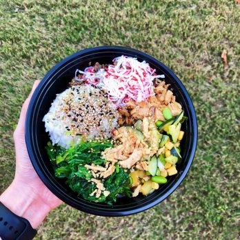 Poke Bar - Small - teriyaki chicken and beef bulgogi Array of toppings - Poke Near Me - Suwanee, Georgia