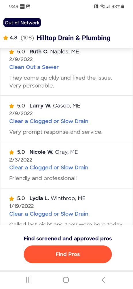 Slide of Hilltop Drain & Plumbing