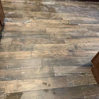 A+ Floors 4 U - Kitchen following tile install but before grout - Flooring Near Me - Katy, Texas