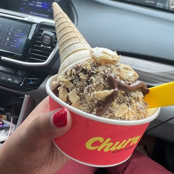 Churn Soft Serve - Bilinear with vanilla ice cream instead of chocolate filling. - Coffee & Tea Near Me - Buffalo, New York