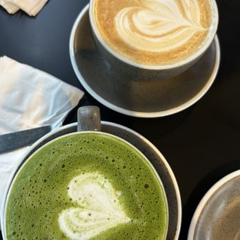 Blacksmith - sweet tater latte & kouign-amann matcha (both seasonal fall 2024 beverages) - Coffee & Tea Near Me - Houston, Texas