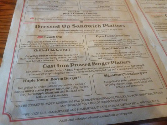 Menu photo 3 Cracker Barrel Old Country Store Lexington, NC Menu photo 3 Cracker Barrel Old Country Store Lexington, NC